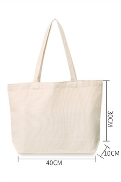 SKCB006  custom-made canvas bag design net color zipper canvas bag canvas bag supplier 30*20*10 40*30*10 45*35*15 side view